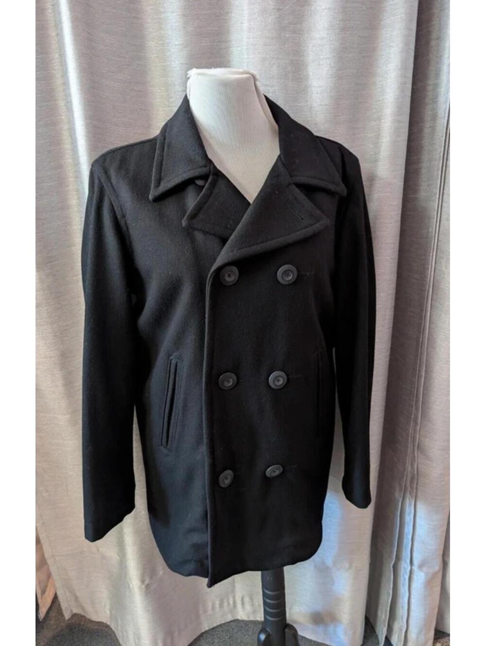 SOLD Old Navy Black Wool Peacoat M